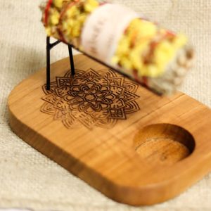 Teakfa füstölő tartó állvány - Nagy Mandala